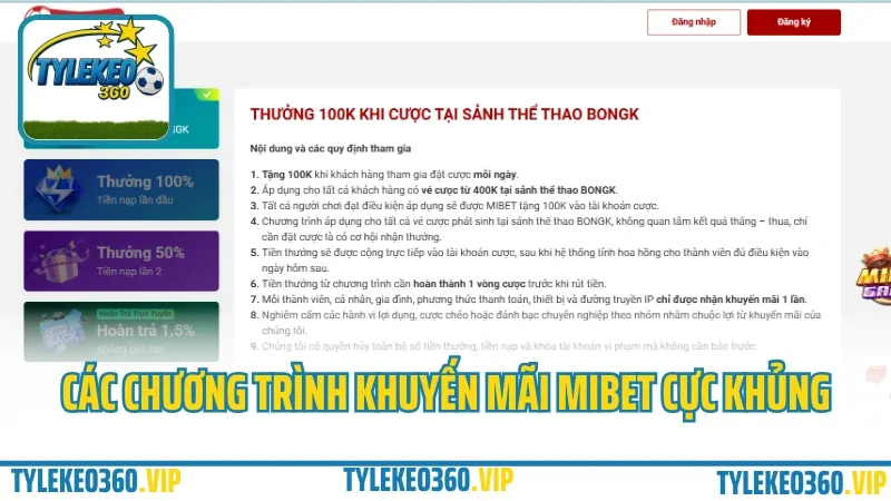 Mibet – cổng cá cược thể thao & game bài được yêu thích 2025 7 Các chương trình khuyến mãi mibet cực khủng