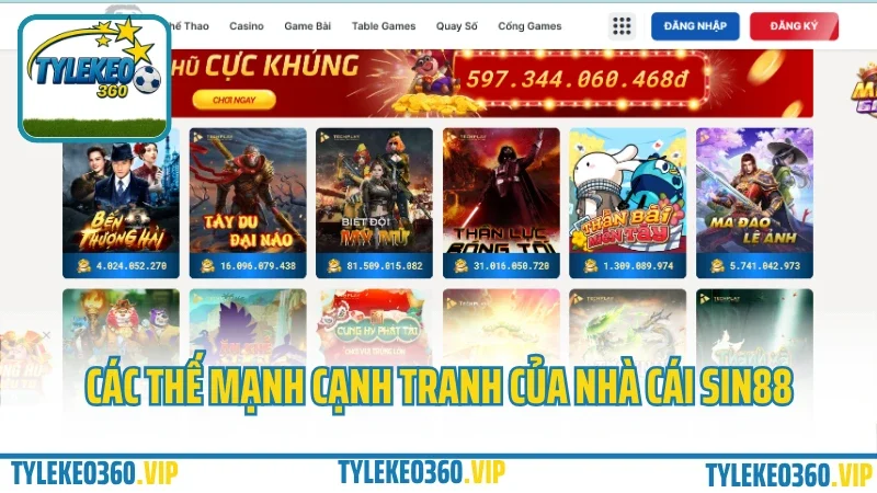 Sin88 – sân chơi cá cược quốc tế, lì xì khủng mỗi tuần 2025 6 Các thế mạnh cạnh tranh của nhà cái sin88