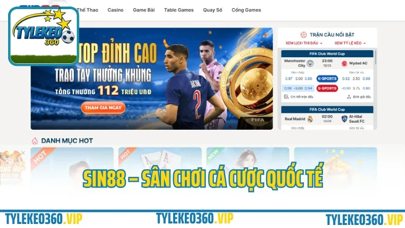 Sin88 – Sân Chơi Cá Cược Quốc Tế, Lì Xì Khủng Mỗi Tuần 2025