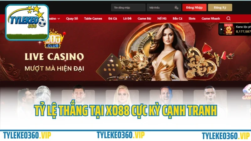 Xo88 – game bài đổi thưởng, slot nổ hũ, mini game liên tục 2025 4 Tỷ lệ thắng tại xo88 cực kỳ cạnh tranh