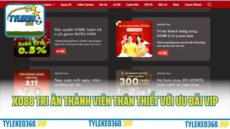 Xo88 – game bài đổi thưởng, slot nổ hũ, mini game liên tục 2025 8 Xo88 tri ân thành viên thân thiết với ưu đãi vip